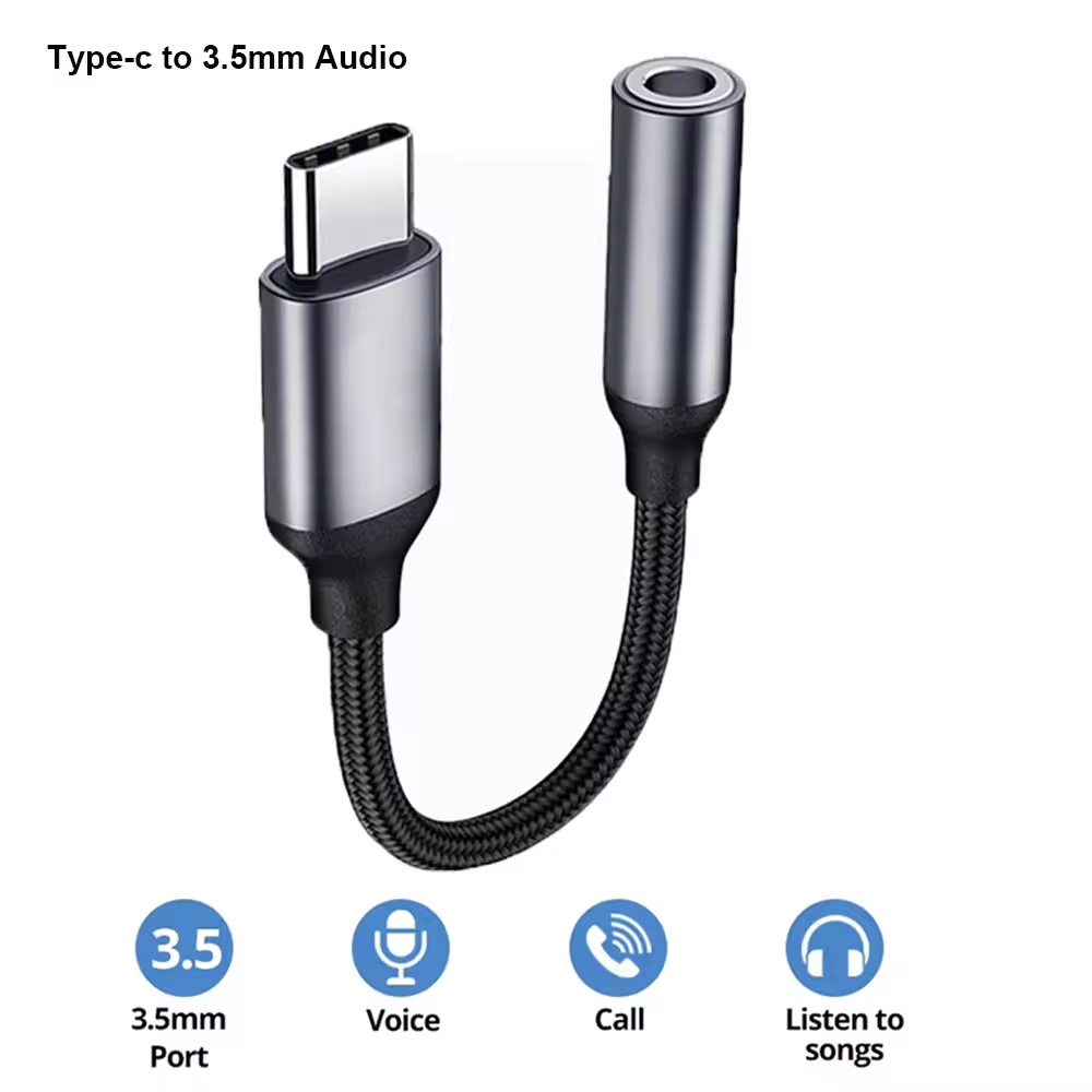 Audiophile Headphone Wired - محول صوت USB C 3.5 مم،
