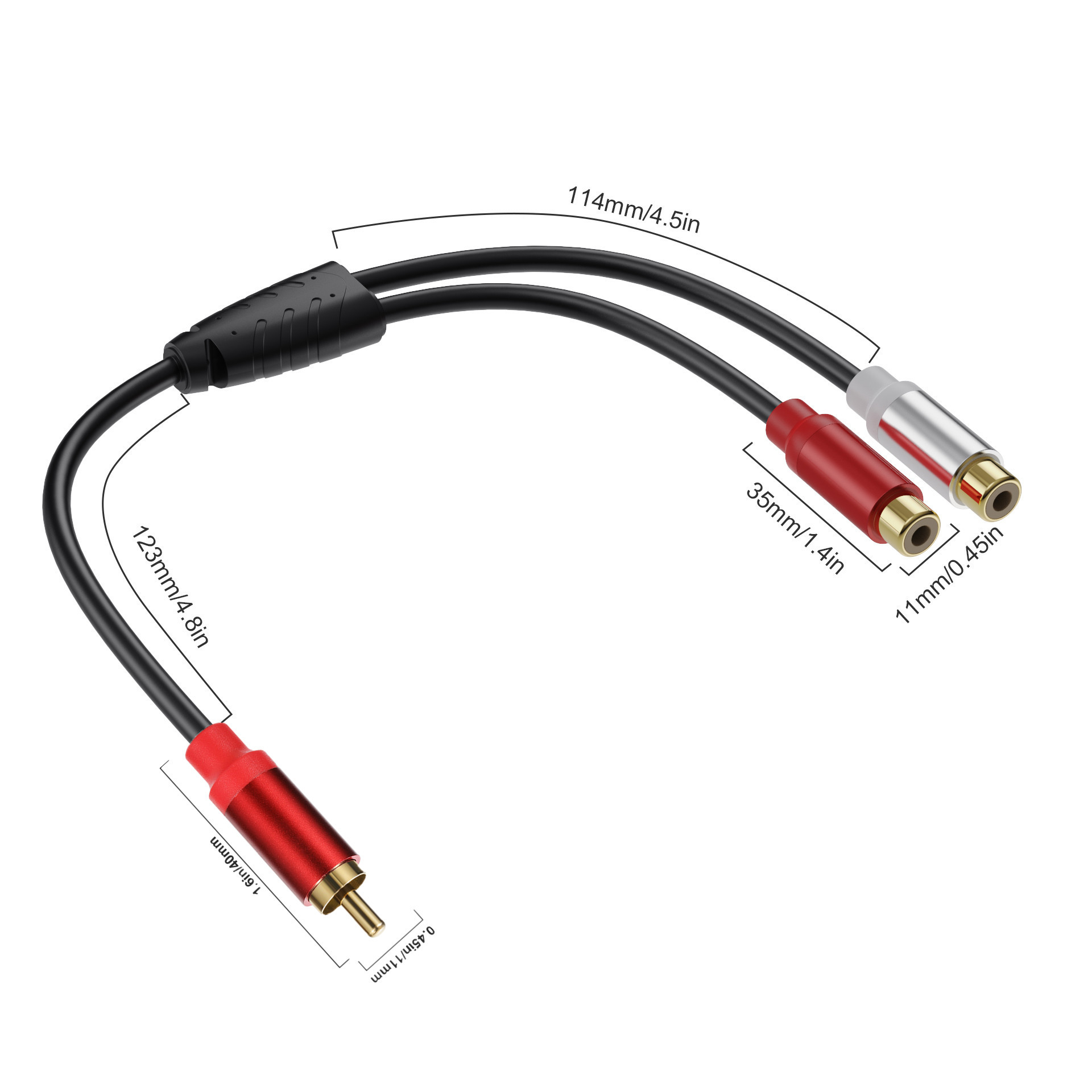 0.3 متر RCA كابل الصوت RCA 1 أ - مراجعة Audio Splitter Y وسعره