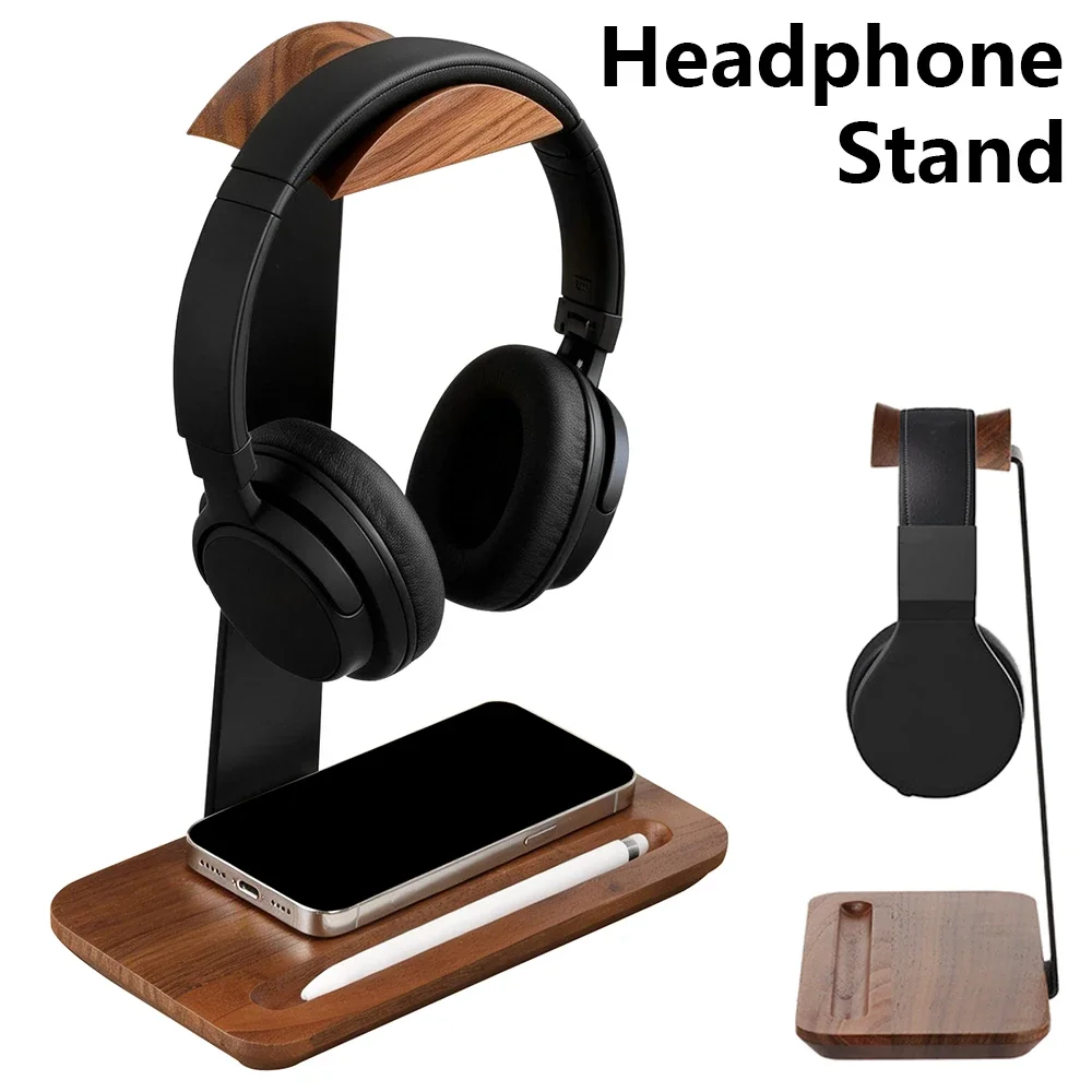 حامل سماعات رأس خشبي عالمي مع  - مراجعة Headphone Stand Desk وسعره